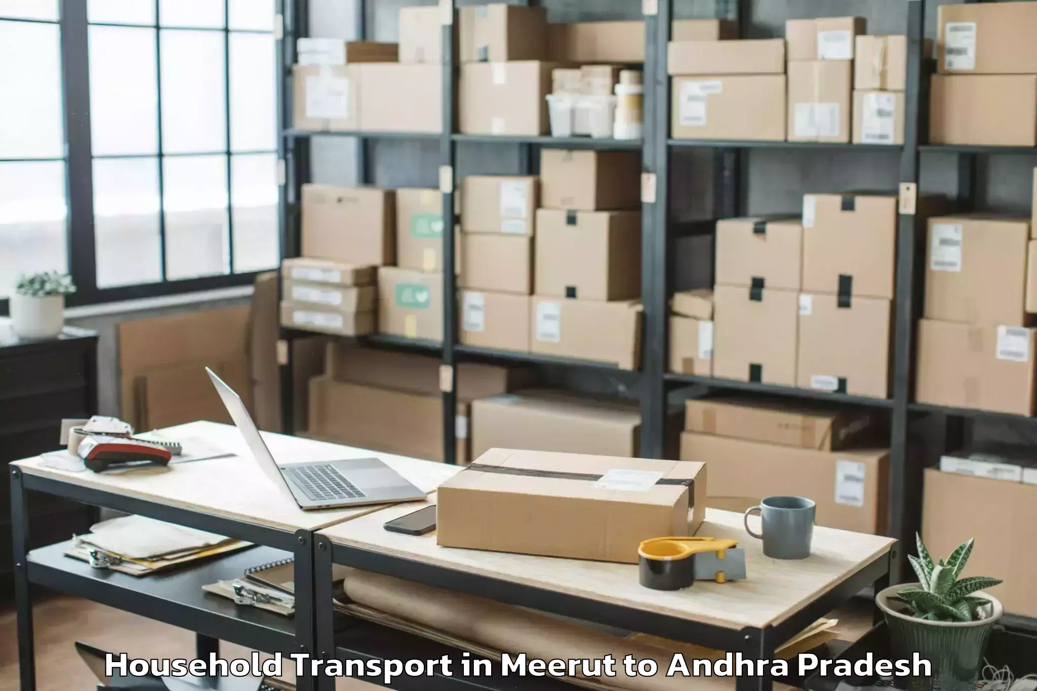 Book Meerut to Pedavegi Household Transport